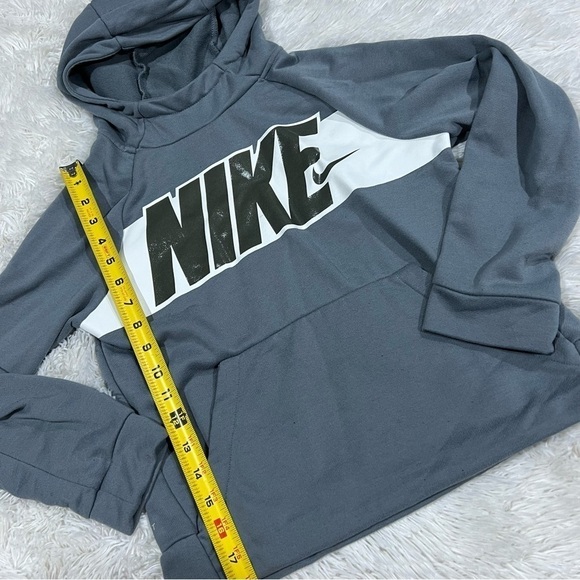 Nike Hoodie Youth Small Logo Pocket Gray Long Sleeves Medium - Picture 3 of 9